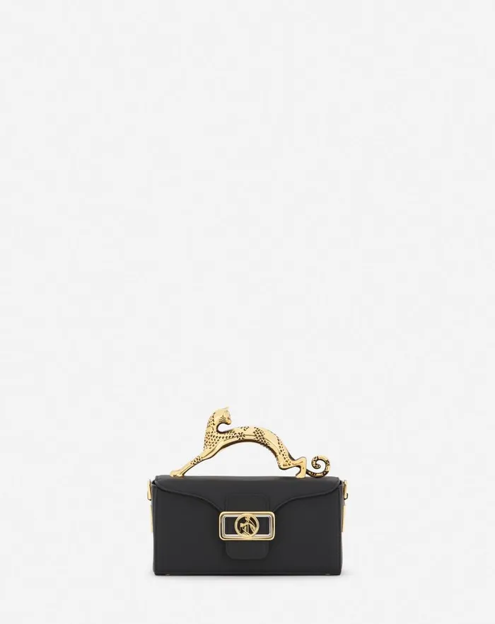 Women Lanvin Mini Bags and Clutches Nano Pencil Cat Leather Bag Black