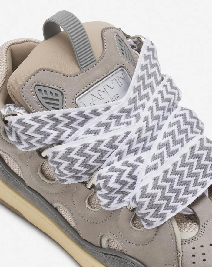 Women Lanvin Sneakers Leather Curb Sneakers Grey 2 Women Lanvin Sneakers Leather Curb Sneakers Grey 2