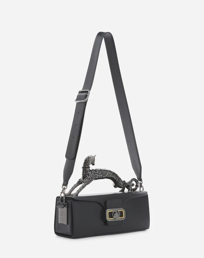 Women Lanvin Tote Bags and Top Handle Bags Medium Pencil Cat Leather Bag Black Women Lanvin Tote Bags and Top Handle Bags Medium Pencil Cat Leather Bag Black
