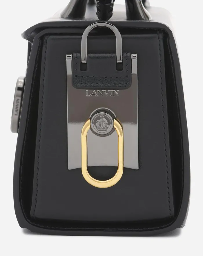 Women Lanvin Tote Bags and Top Handle Bags Medium Pencil Cat Leather Bag Black Women Lanvin Tote Bags and Top Handle Bags Medium Pencil Cat Leather Bag Black
