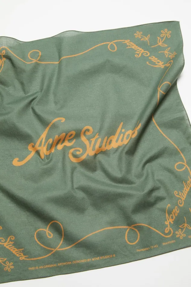Women Light Print Scarf Greenhoney Yellow Acne Studios Scarves