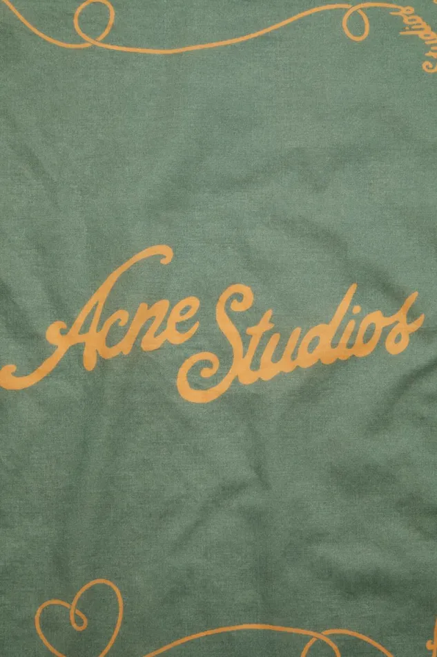Women Light Print Scarf Greenhoney Yellow Acne Studios Scarves