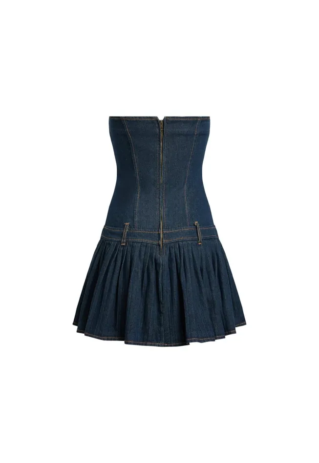 Women Lioness Fashion Denim IN BLOOM MINI DRESS Indigo Women Lioness Fashion Denim IN BLOOM MINI DRESS Indigo