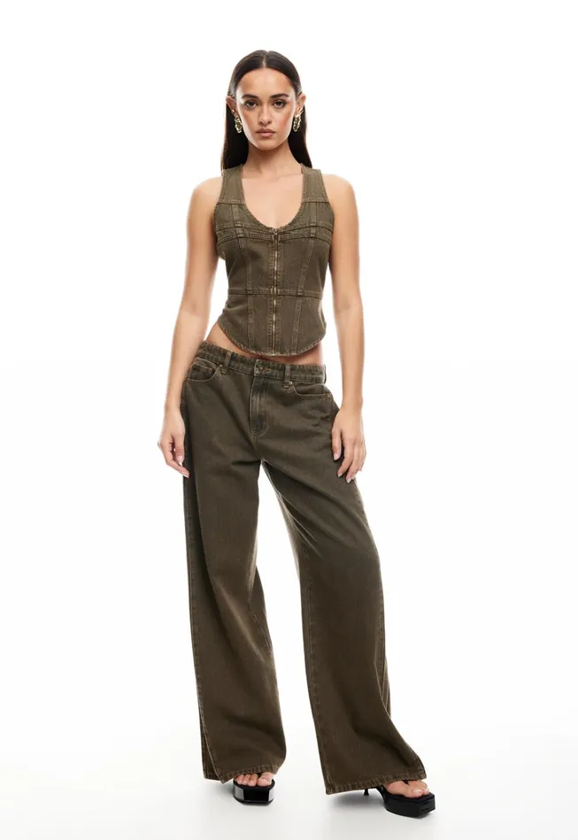 Women Lioness Fashion Denim WESTWOOD TOP Petrol