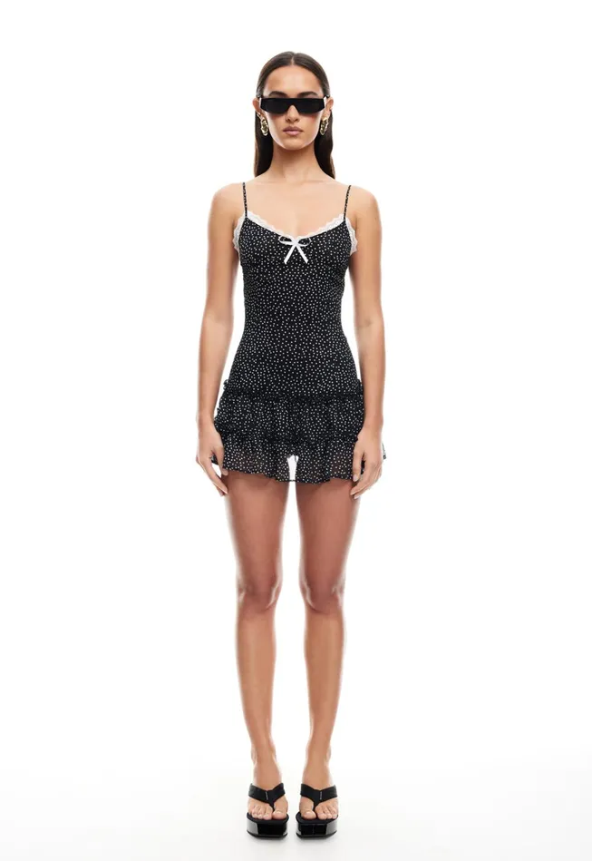 Women Lioness Fashion Dresses YVES MINI DRESS Onyx Polka Women Lioness Fashion Dresses YVES MINI DRESS Onyx Polka