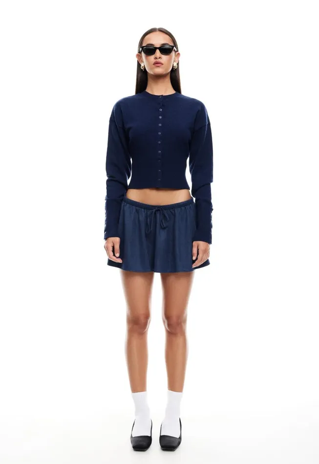 Women Lioness Fashion Outerwear HEAD IN THE CLOUDS CARDIGAN Navy Women Lioness Fashion Outerwear HEAD IN THE CLOUDS CARDIGAN Navy
