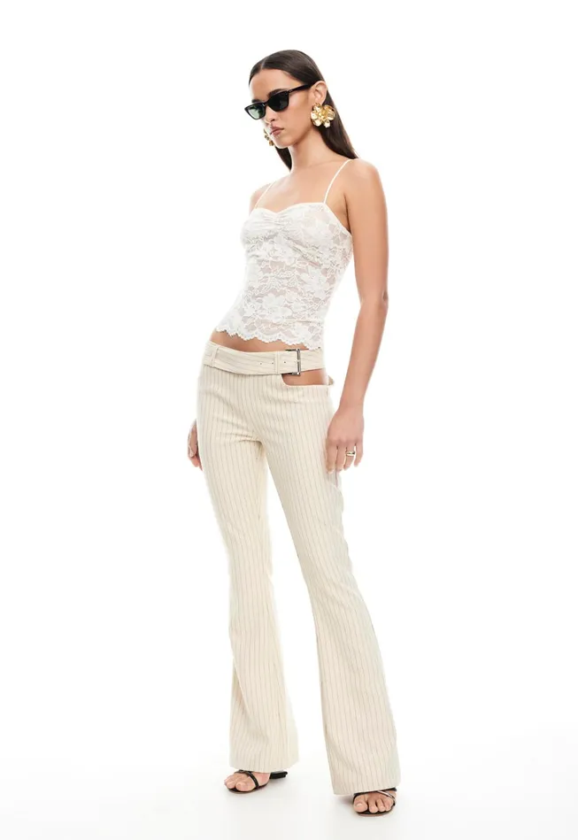 Women Lioness Fashion Pants YVES PANT Cream Pinstripe