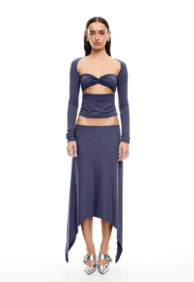 Women Lioness Fashion Skirts CHERIE MIDI SKIRT Mineral Women Lioness Fashion Skirts CHERIE MIDI SKIRT Mineral