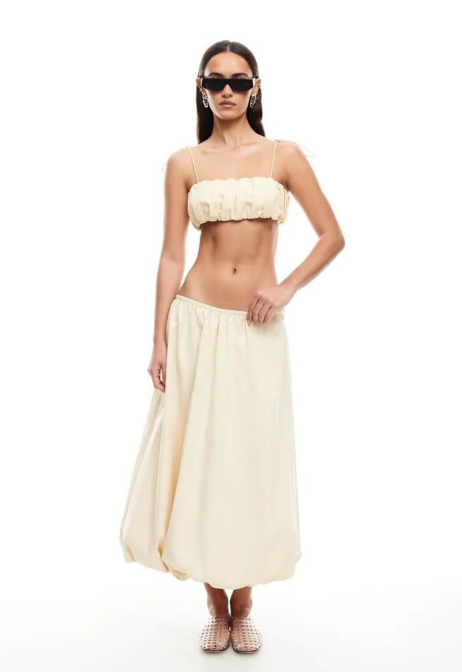 Women Lioness Fashion Skirts INTUITION BUBBLE MIDI SKIRT Cornsilk