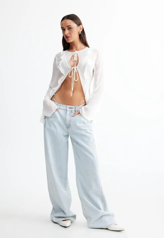 Women Lioness Fashion Swim BARELY THERE TIE TOP Porcelain