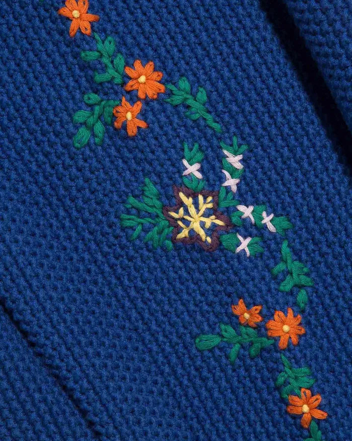 Women Lotus Cardigan Blue YMC Knitwear