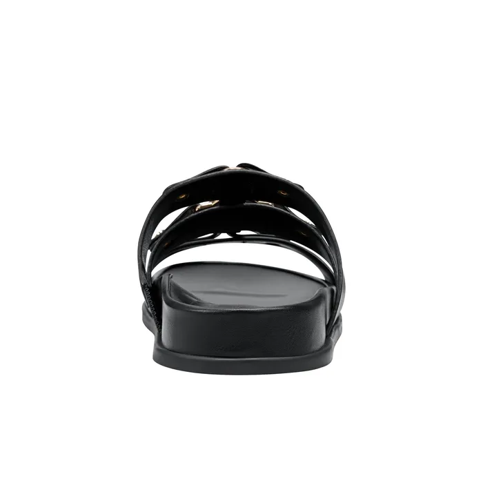 Women Marc Fisher Verity Flat Footbed Sandal Black Sandals