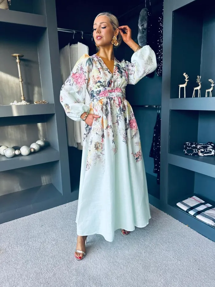 Women Maxi Canella Lane Eden Floral Occasion Dress Mint