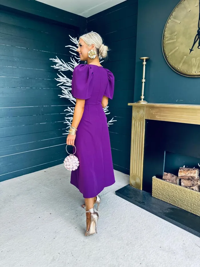 Women Maxi Canella Lane Felicity Occasion Midi Dress Plum