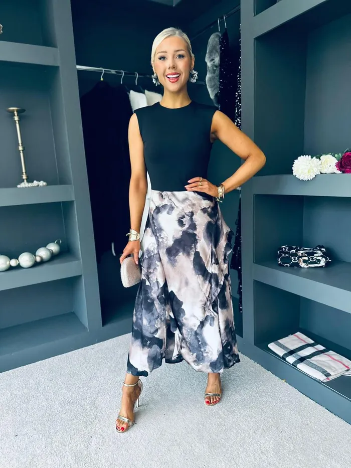Women Maxi Canella Lane Gwen Print 2 In 1 Midi Dress Marble