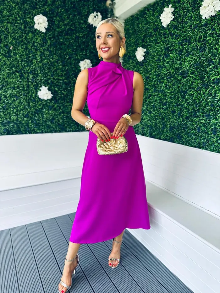 Women Maxi Canella Lane Kole Gathered Occasion Dress Orchid