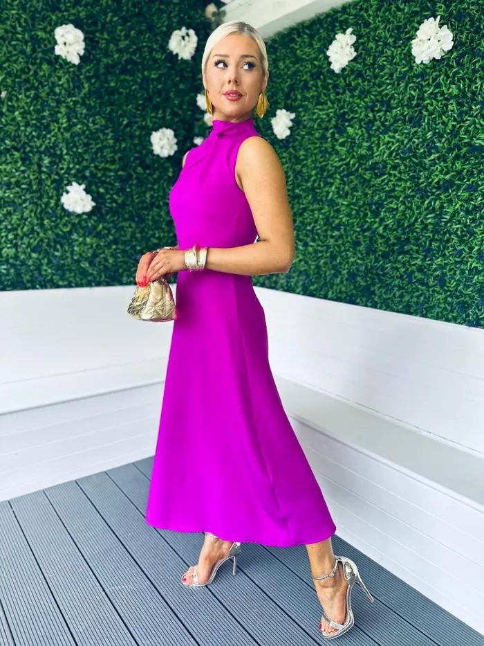 Women Maxi Canella Lane Kole Gathered Occasion Dress Orchid