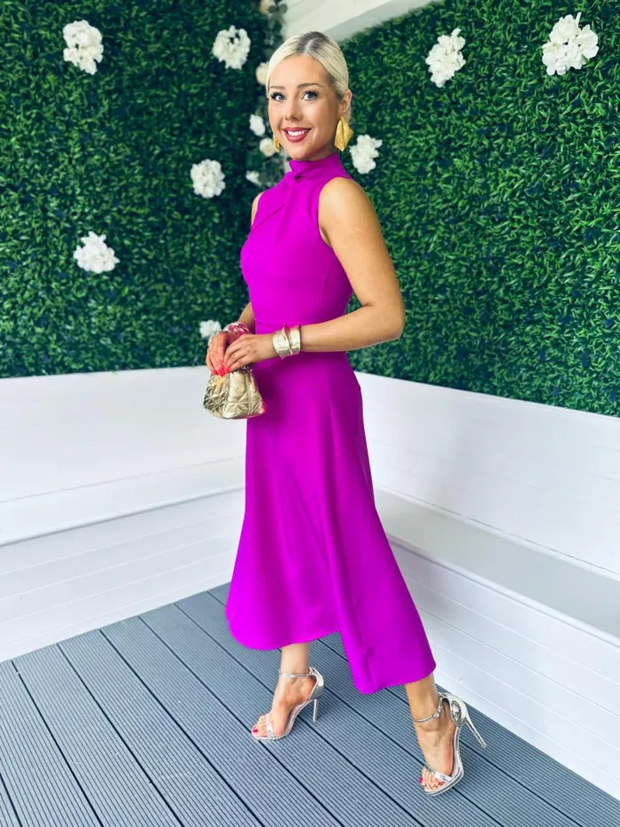 Women Maxi Canella Lane Kole Gathered Occasion Dress Orchid