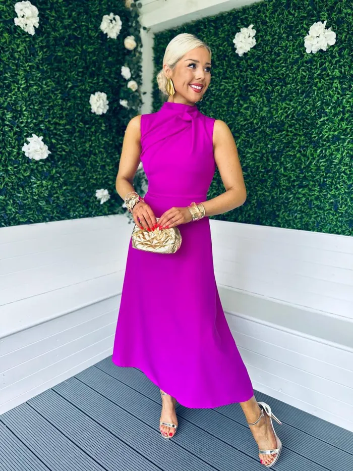 Women Maxi Canella Lane Kole Gathered Occasion Dress Orchid