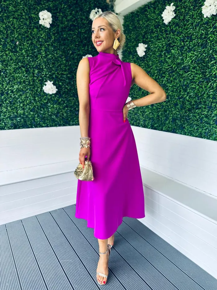 Women Maxi Canella Lane Kole Gathered Occasion Dress Orchid