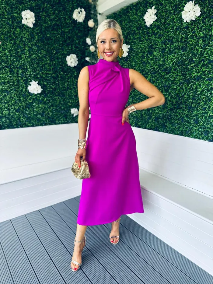 Women Maxi Canella Lane Kole Gathered Occasion Dress Orchid