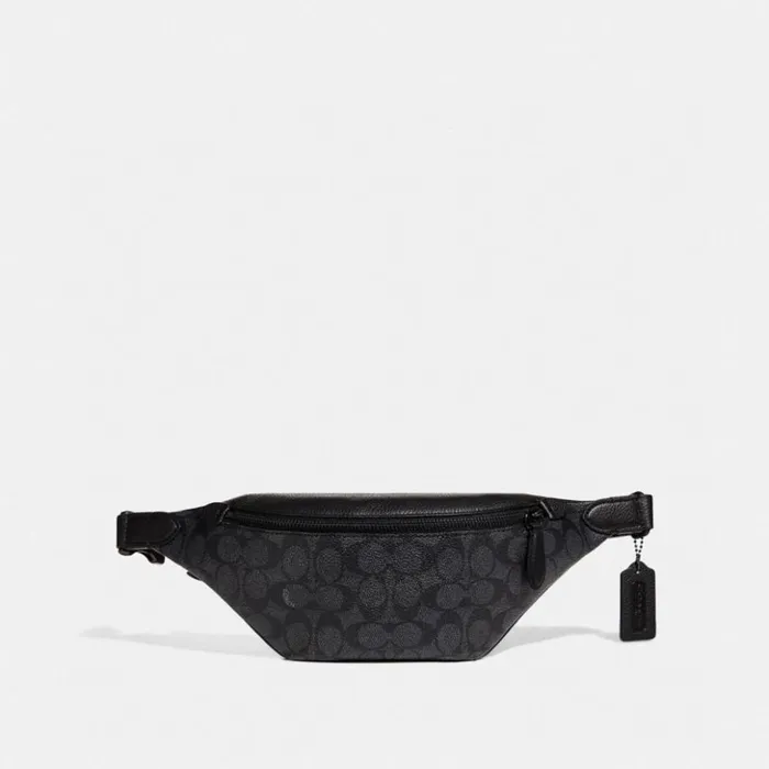 WomenMen Charter Belt Bag 7 In Signature Canvas Charcoal Coach Belt Bags