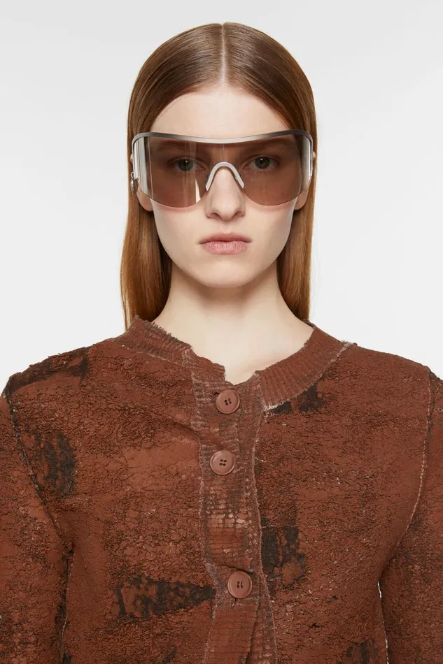 Women Metal Frame Sunglasses Silvertransparent Acne Studios Eyewear