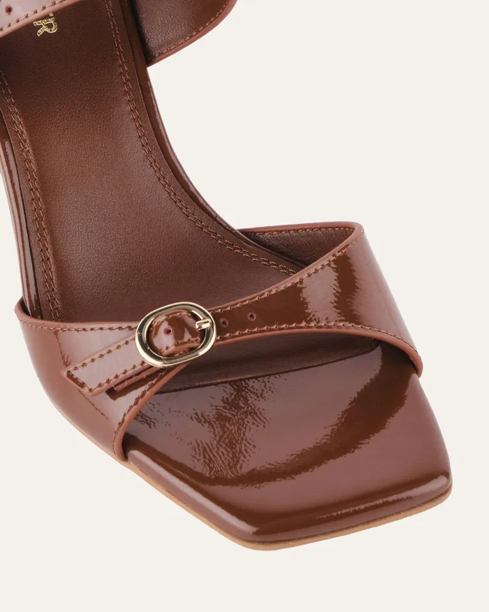 Women MID SANDALS jomercer Spencer mid heel sandals chestnut patent Women MID SANDALS jomercer Spencer mid heel sandals chestnut patent