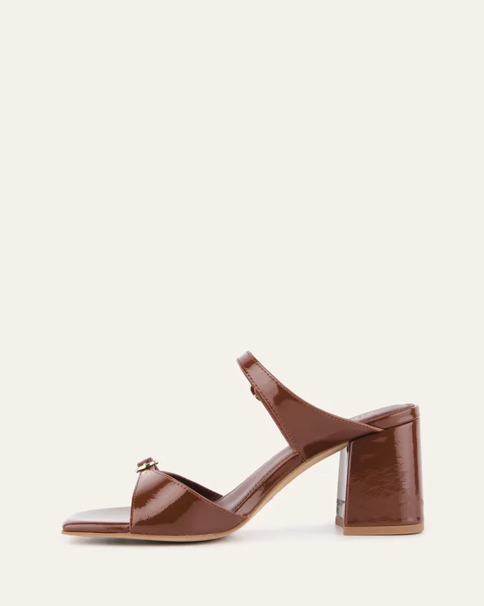 Women MID SANDALS jomercer Spencer mid heel sandals chestnut patent Women MID SANDALS jomercer Spencer mid heel sandals chestnut patent