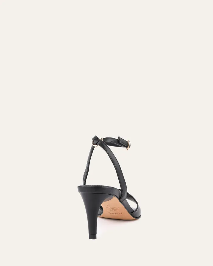 Women MID SANDALS jomercer Tanya mid heel sandals black leather Women MID SANDALS jomercer Tanya mid heel sandals black leather