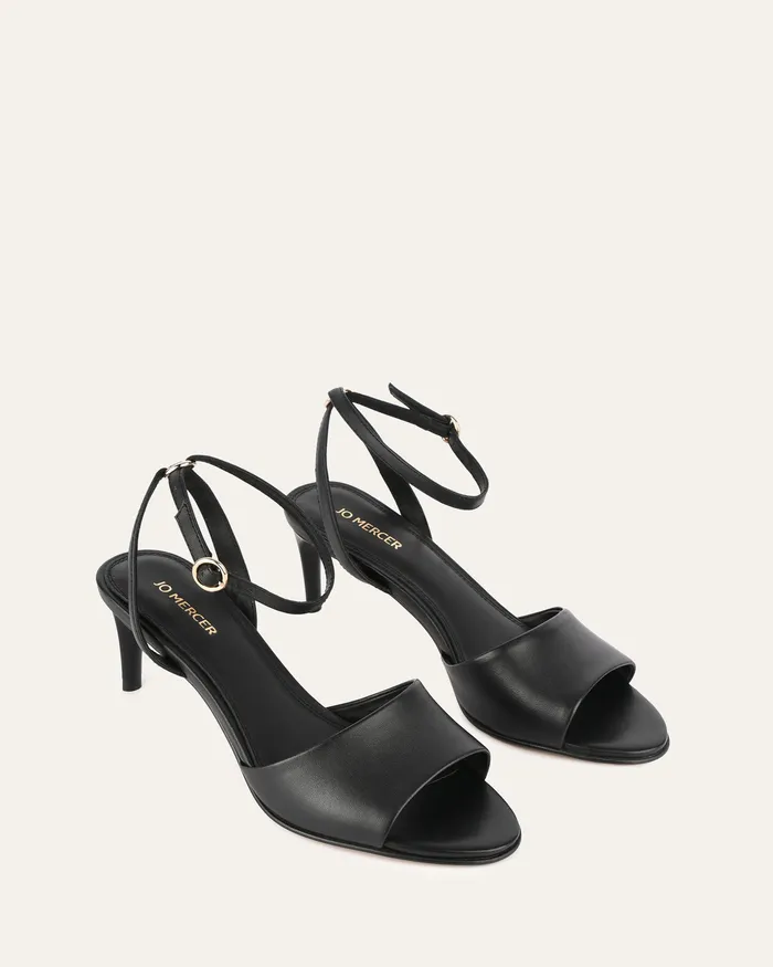 Women MID SANDALS jomercer Tanya mid heel sandals black leather Women MID SANDALS jomercer Tanya mid heel sandals black leather