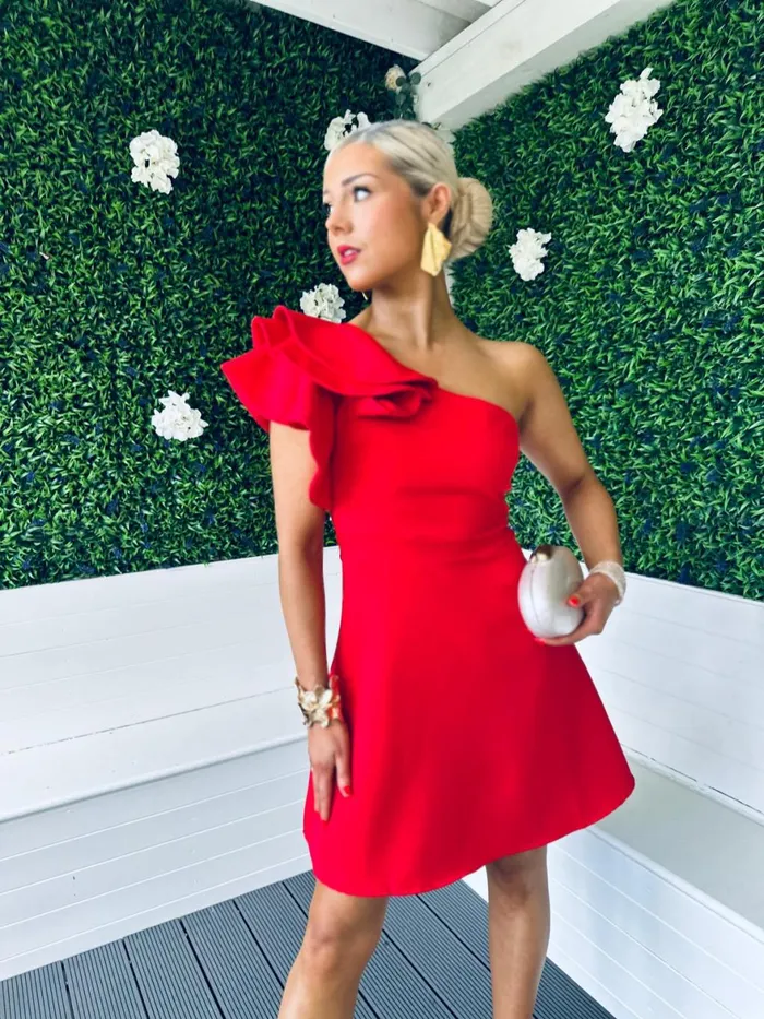 Women Mini Canella Lane Penelope Occasion Mini Dress Red