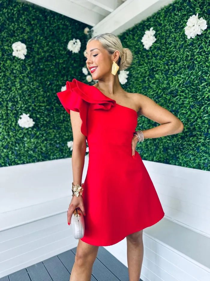Women Mini Canella Lane Penelope Occasion Mini Dress Red