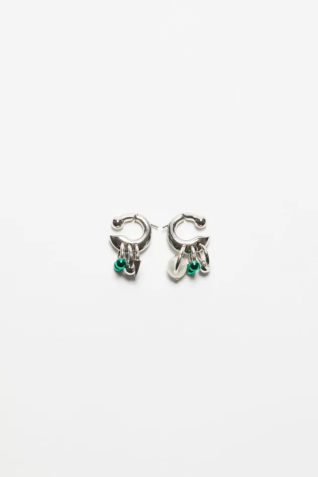 Women Multi Charm Earrings Silvergreen Acne Studios Jewellery