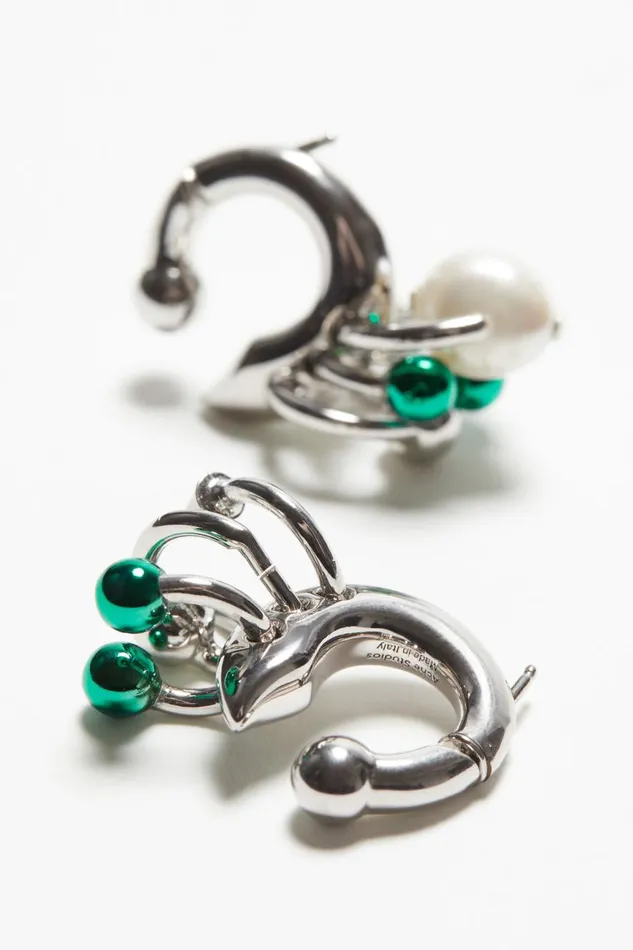 Women Multi Charm Earrings Silvergreen Acne Studios Jewellery