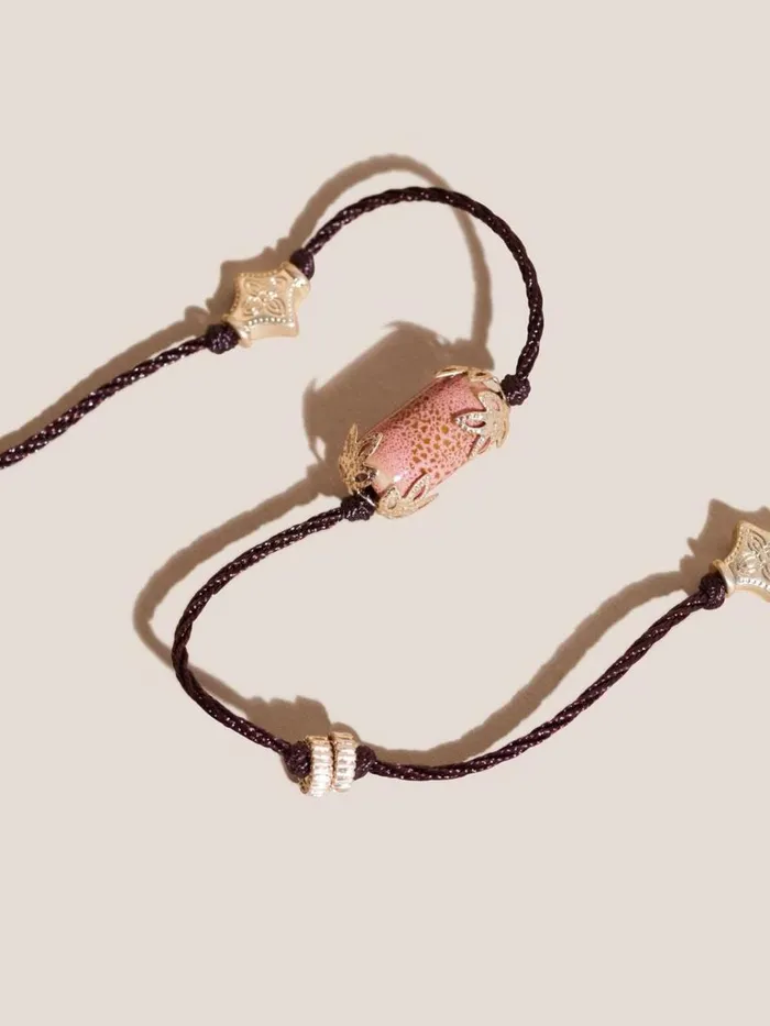 Women NECKLACES White Stuff Cord Stone Necklace Dusty Pink