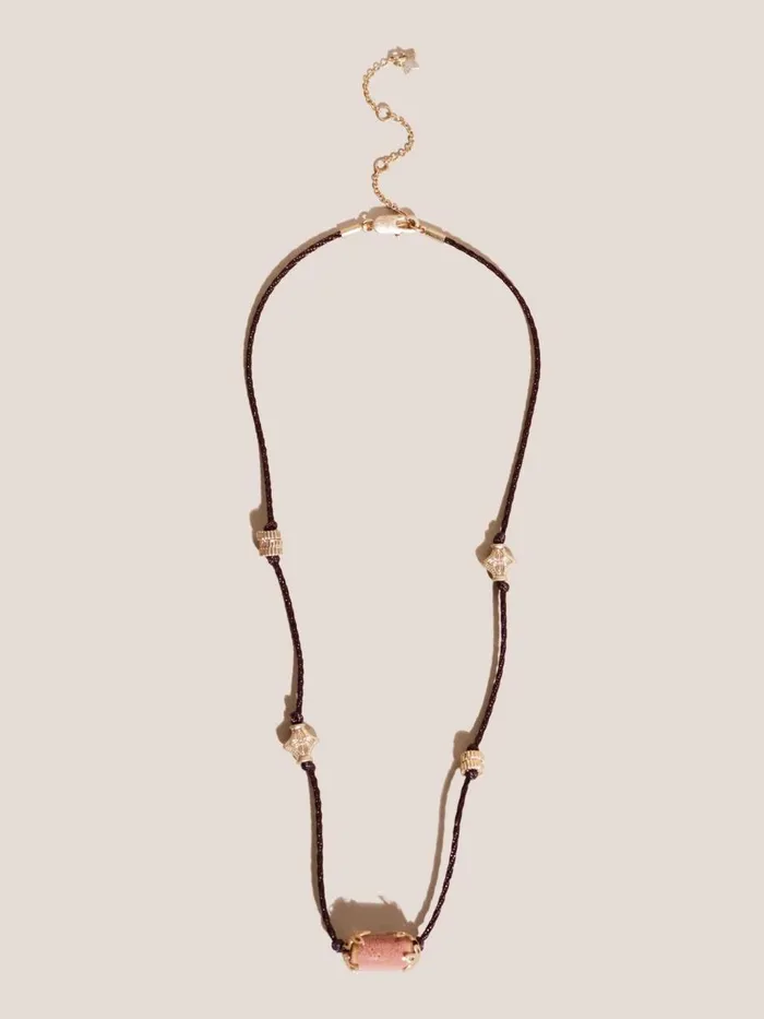 Women NECKLACES White Stuff Cord Stone Necklace Dusty Pink Women NECKLACES White Stuff Cord Stone Necklace Dusty Pink