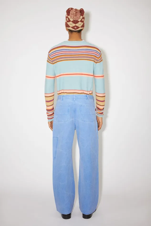 Women Patch Canvas Trousers Powder Blue Acne Studios Trousers