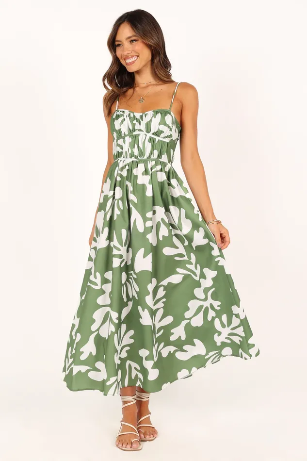 Women petalandpup Payton Midi Dress 8211 Khaki Khaki Dresses