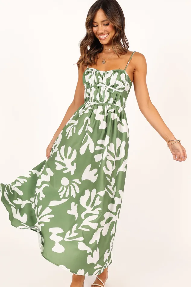 Women petalandpup Payton Midi Dress 8211 Khaki Khaki Dresses