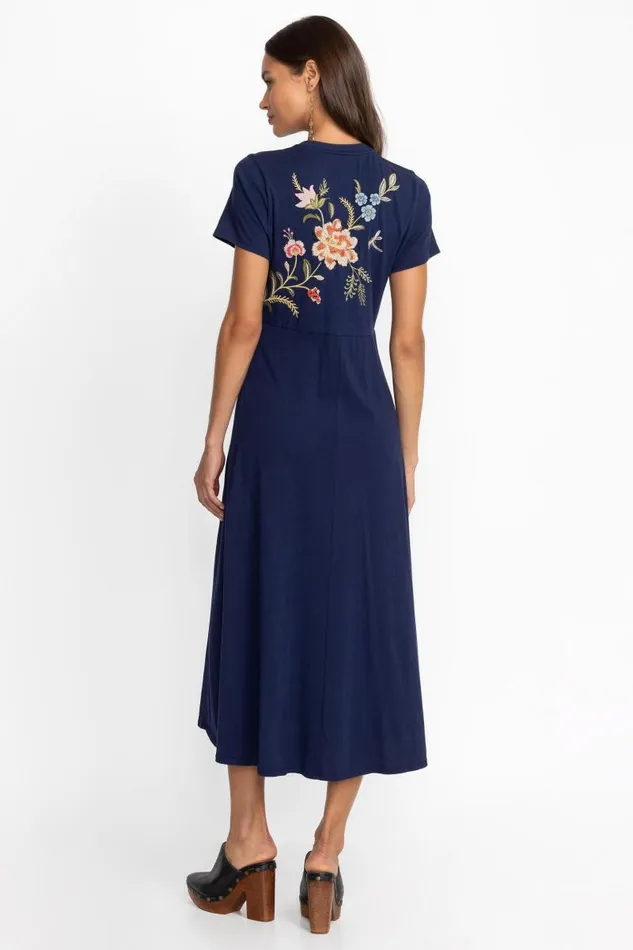 Women Plus Size Johnny Was CREW NECK SWING DRESS Blue Night Women Plus Size Johnny Was CREW NECK SWING DRESS Blue Night