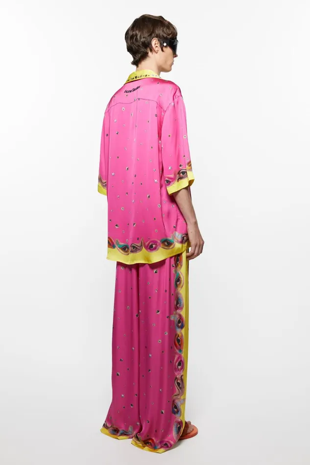 Women Printed Buttonup Shirt Fuchsia Pink Acne Studios Shirts and Blouses