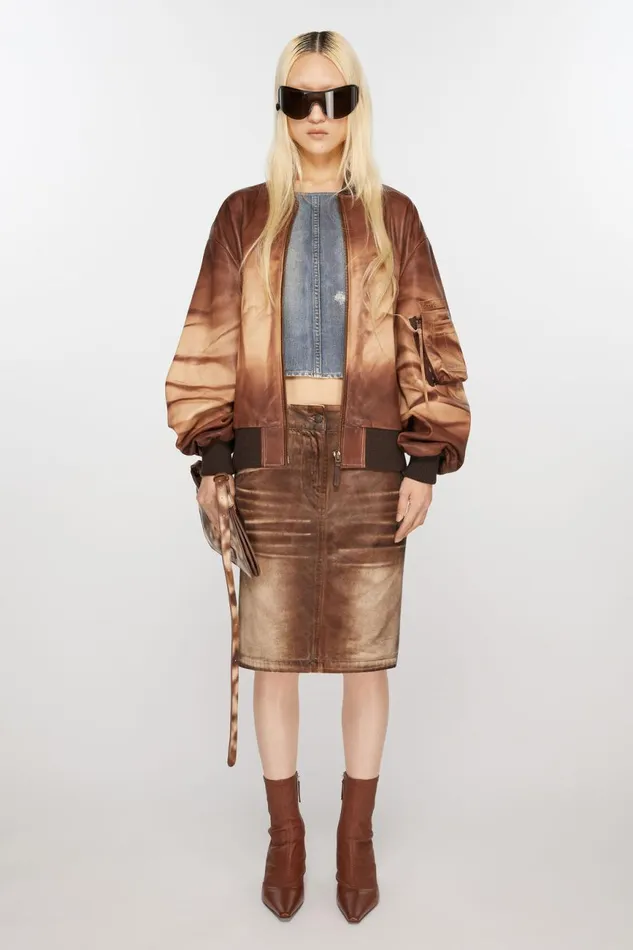 Women Printed Skirt Caramelwhite Acne Studios Skirts