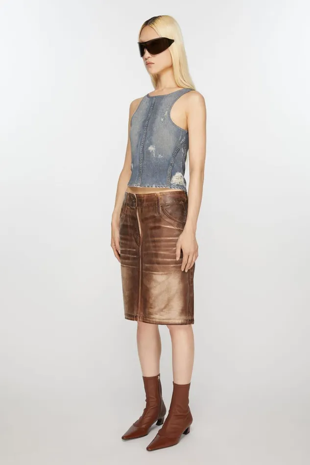 Women Printed Skirt Caramelwhite Acne Studios Skirts