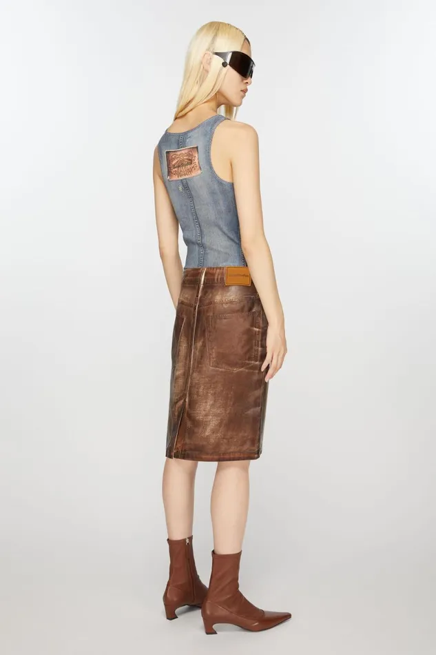 Women Printed Skirt Caramelwhite Acne Studios Skirts