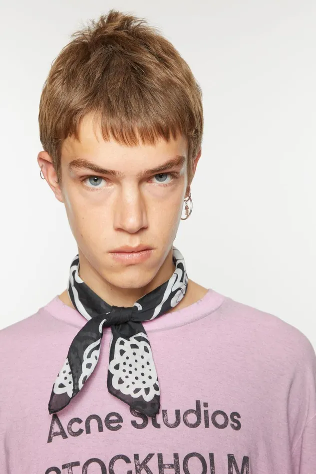 Women Printed Square Scarf Blackwhite Acne Studios Scarves