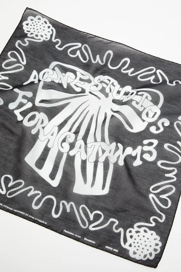 Women Printed Square Scarf Blackwhite Acne Studios Scarves