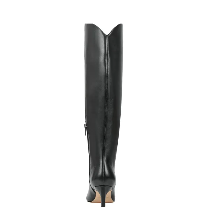 Women Quinnie Dress Boot Black Leather Boots and Booties Marc Fisher