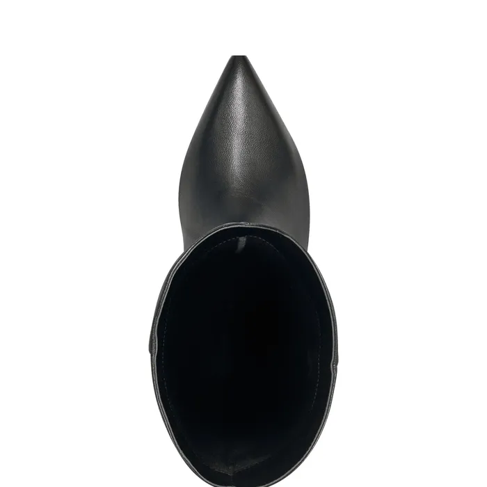 Women Quinnie Dress Boot Black Leather Boots and Booties Marc Fisher