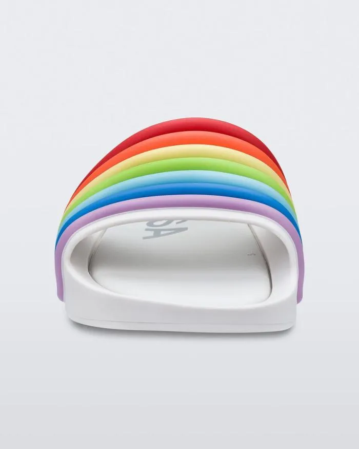 Women Rainbow Beach White Rainbow Melissa Slides